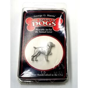 George G Harris Fine Pewter Dog Metal Lapel Pin Handcrafted USA Animal Jewelry
